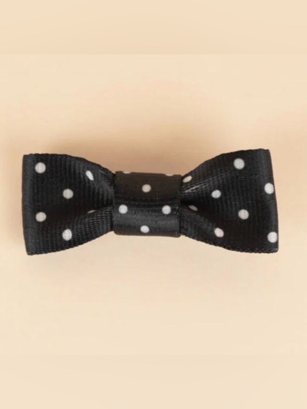 Harveys Black Dottie Seatbelt Bow Hair Clip 3.25” NWT